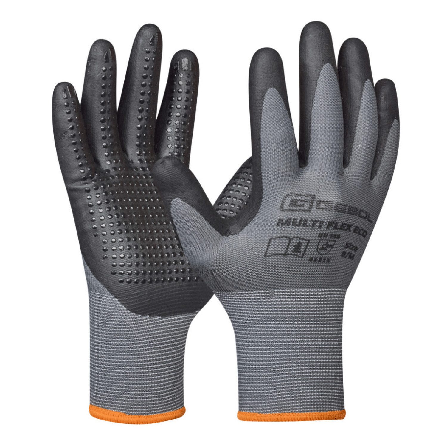 Gebol Arbeitshandschuhe MULTI FLEX ECO Montagehandschuh 100% Polyester mit Nitril-Noppen
