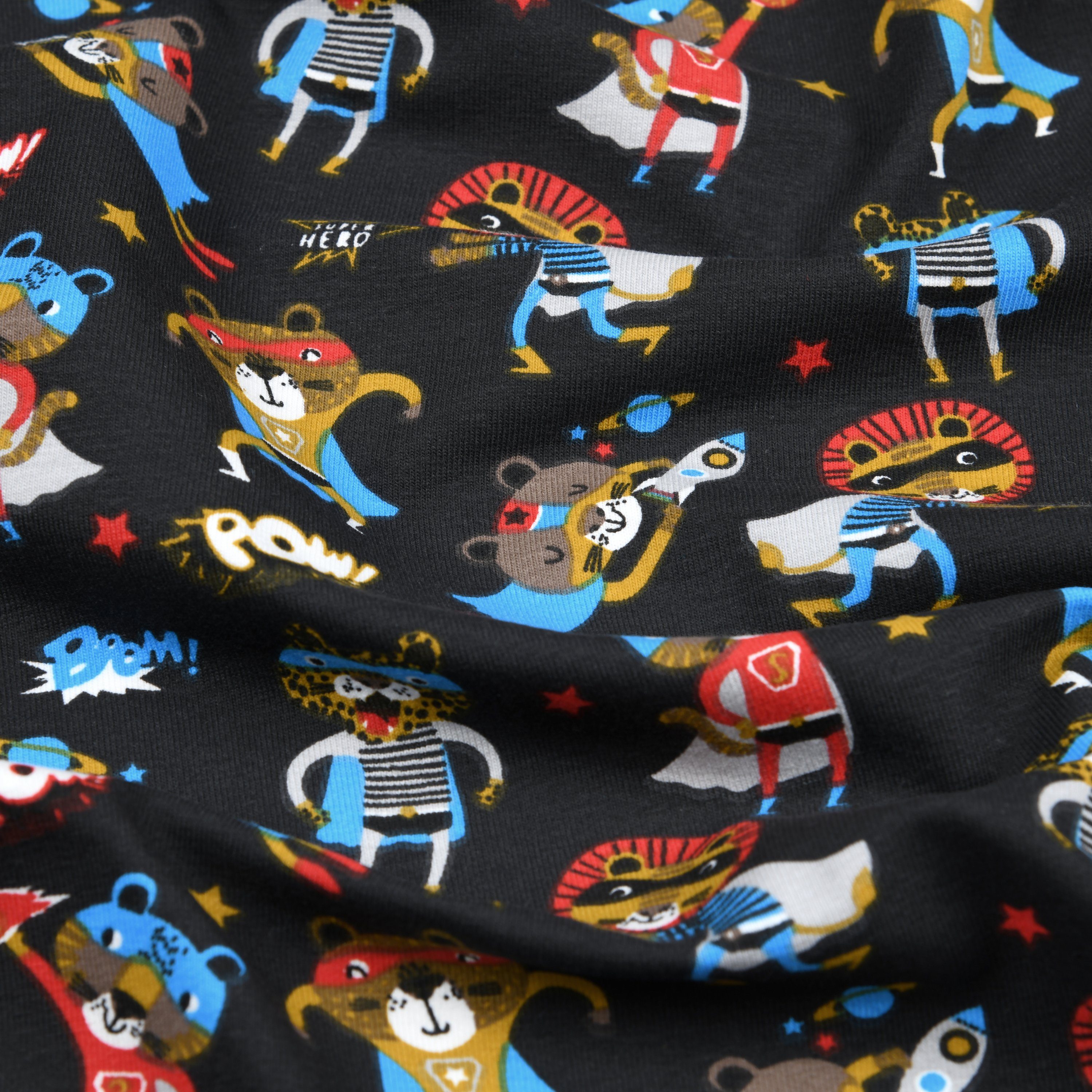 MAGAM-Stoffe Stoff "Superhero", Helden Kinder Baumwollstoff und Jersey ÖKO-TEX Meterware ab 50cm