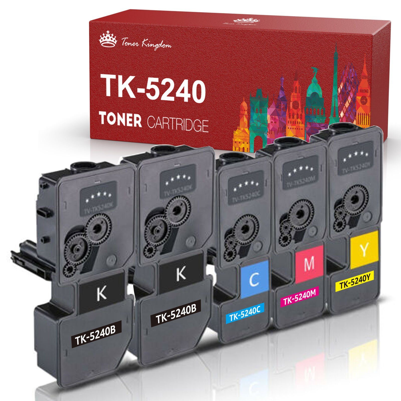 Toner Kingdom Tonerpatrone 5er TK-5240 für KYOCERA TK5240 Ecosys M5526 M5526cdw