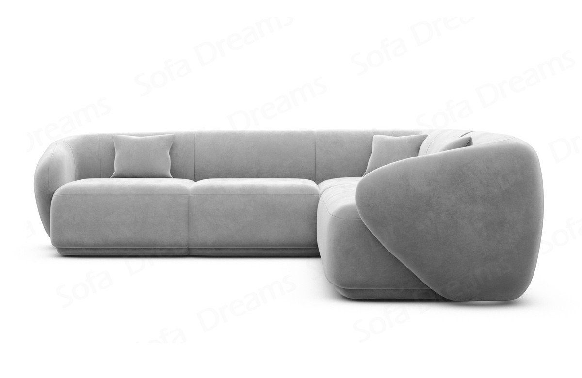 Samtstoff hellgrau84 Sofa Form Stoffsofa, Ecksofa Marbella Polster Dreams Sofa Loungesofa Design L