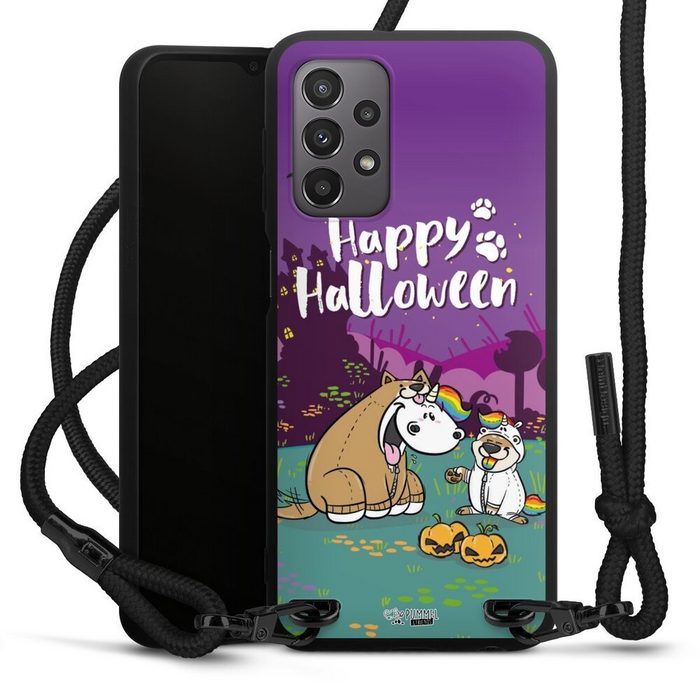 DeinDesign Handyhülle Pummeleinhorn Bisu Happy Halloween Samsung Galaxy A23 5G Premium Handykette Hülle mit Band