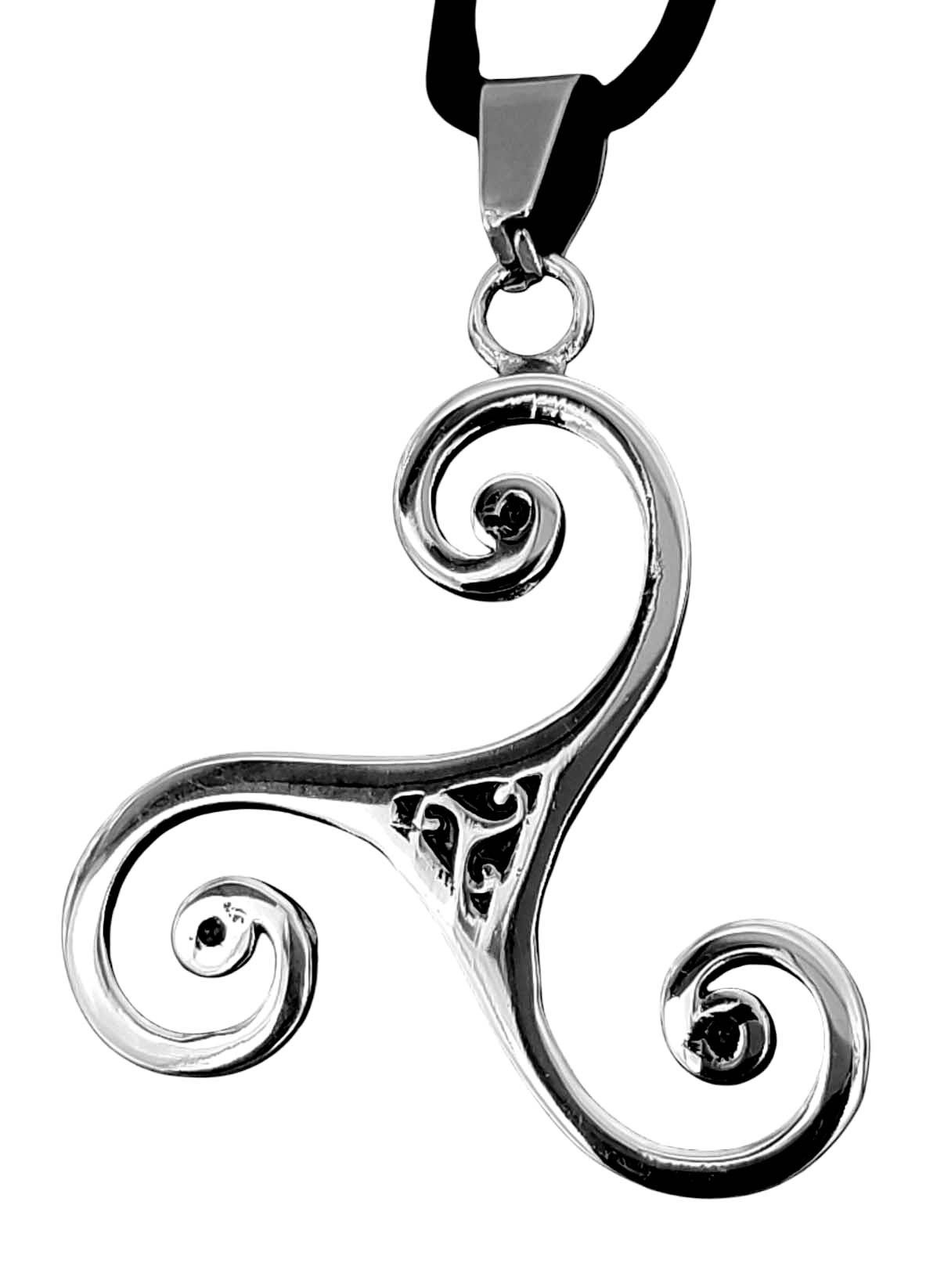 Kiss of Leather Kettenanhänger Großer Triskelen BDSM Anhänger aus Edelstahl