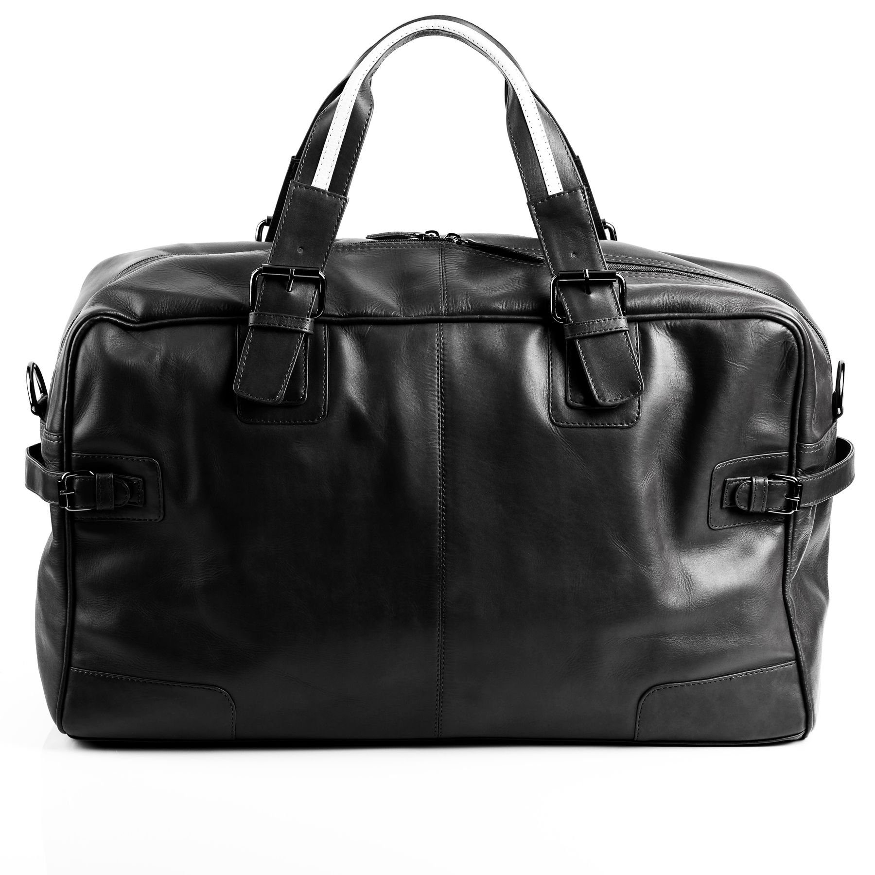 BACCINI Reisetasche Leder Weekender Unisex ROBERTO, Echtleder Reisegepäck für Damen & Herren, Sporttasche XL schwarz