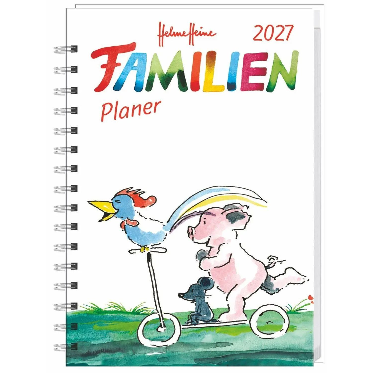 HEYE Familienkalender Helme Heine: Familienplaner-Buch A6 2027