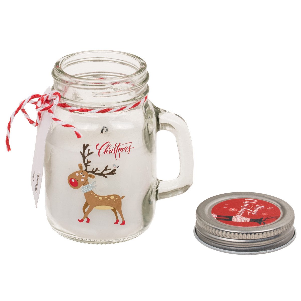 Out of the Blue Windlicht Weihnachtskerze im Glas, Rentier, Windlicht Kerze günstig online kaufen