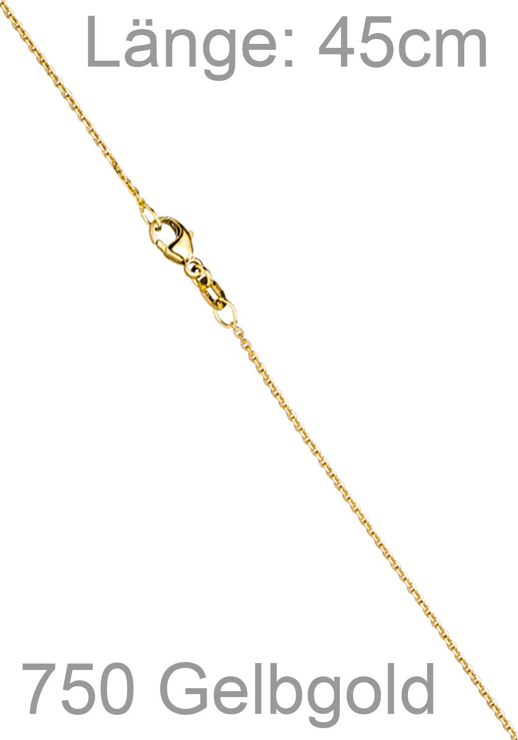 JOBO Kette ohne Anhänger Ankerkette, 750 Gold 1,1 mm 45 cm