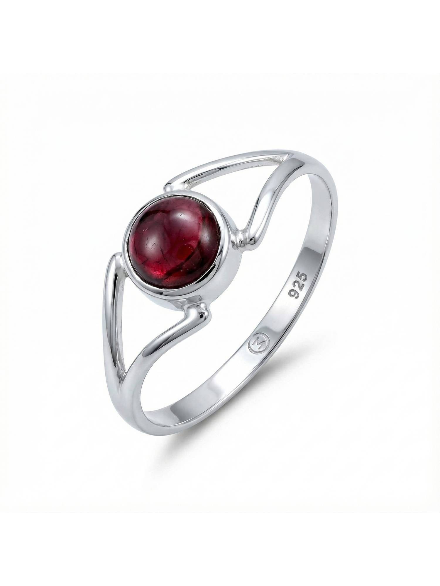 Silberring TEKILI rund aus 925 Silber mit Granat