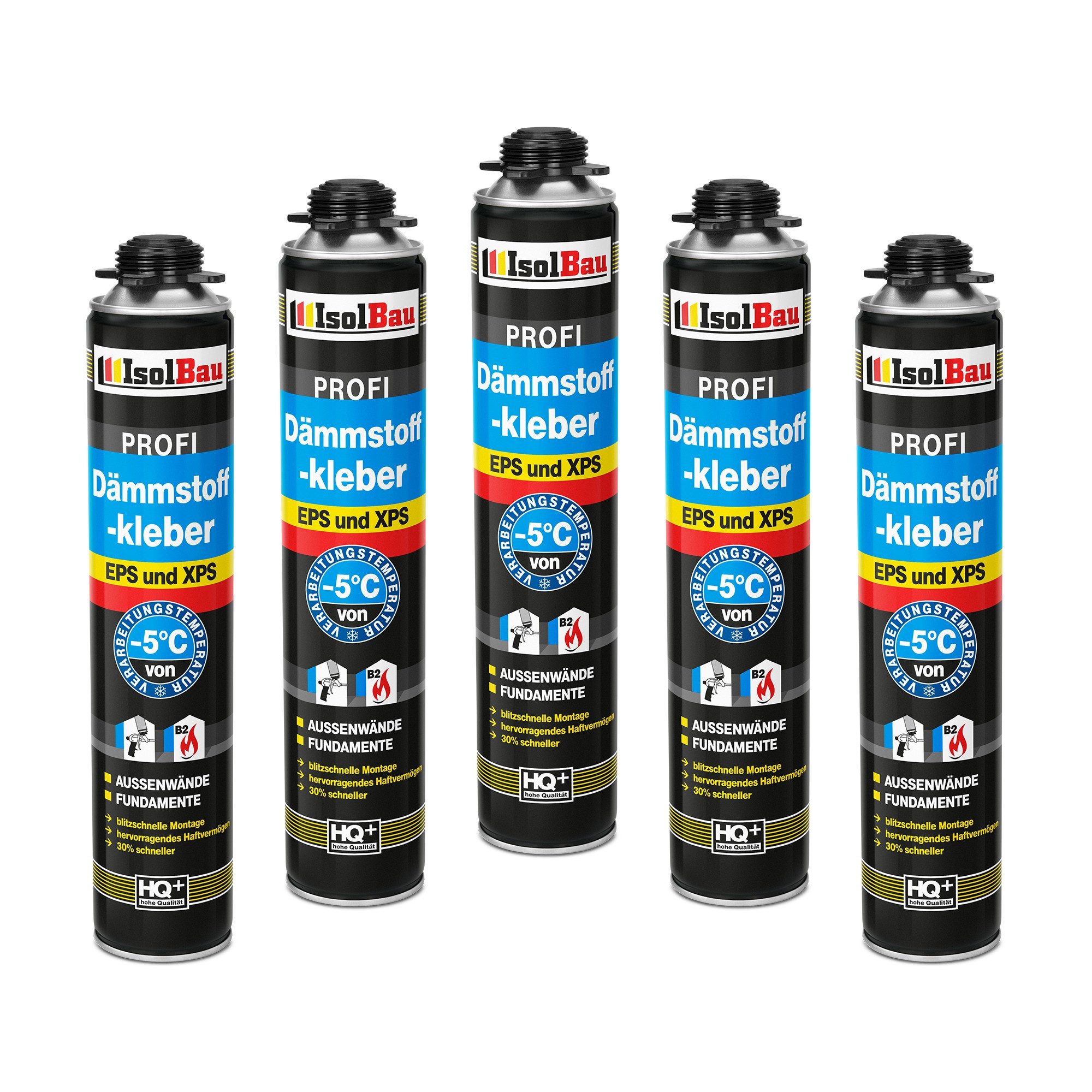 Montagekleber Dämmstoffkleber 5 x 750 ml PU-Klebeschaum Perimeterkleber EPS- XPS-