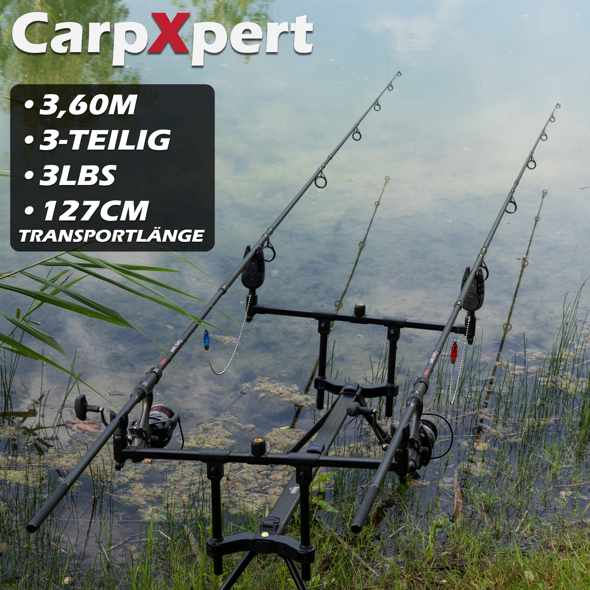 Paradox Fishing Karpfenrute CapXpert 3,60m lbs mit 5000 Carp Runner Freilaufrolle, 12ft – Bild 5 von 5