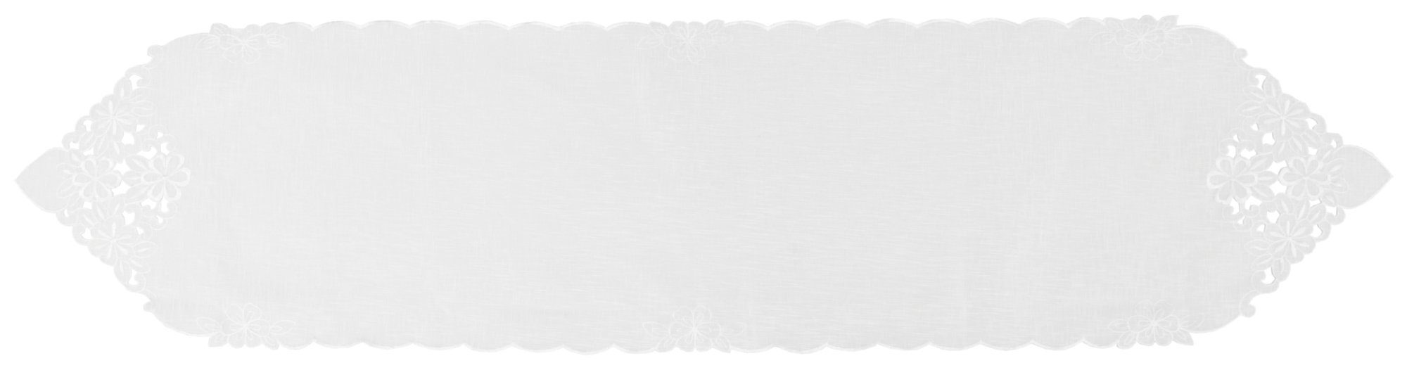 Arsvita Tischläufer bestickt 140x35cm Platzdecke (1-tlg), Tischdecke mit dekorativer Spitze, Tischdekoration