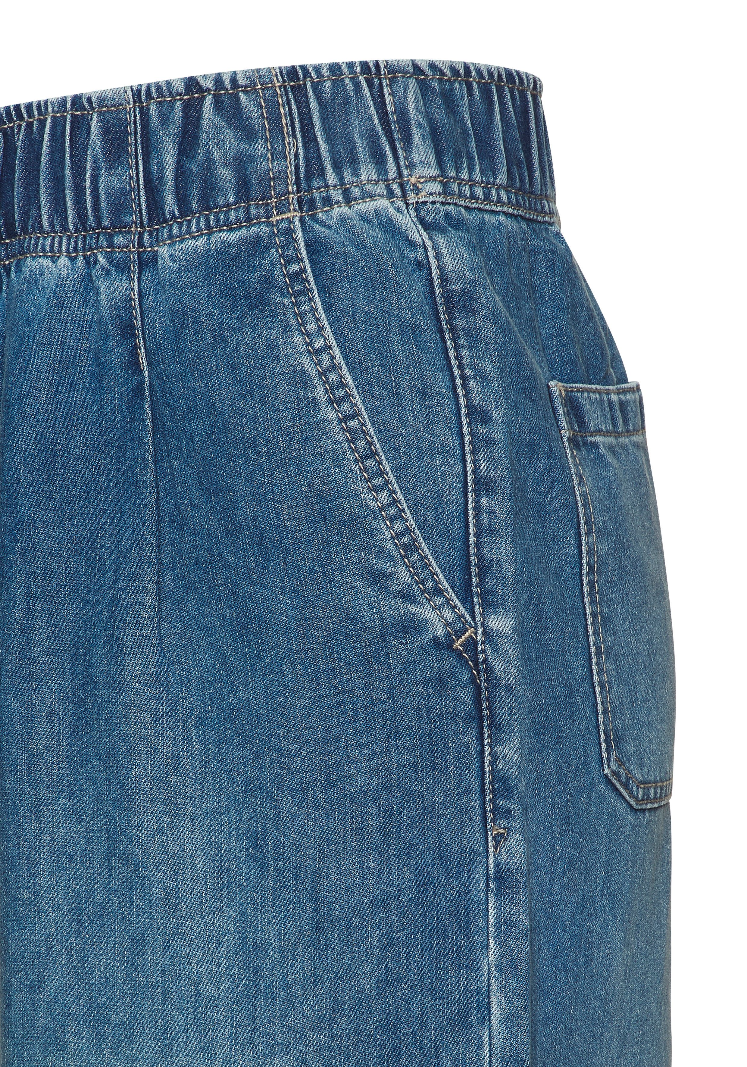 Buffalo Schlupfhose mit Kontrastnähten, modische Jeans, weites Bein – Bild 5 von 5