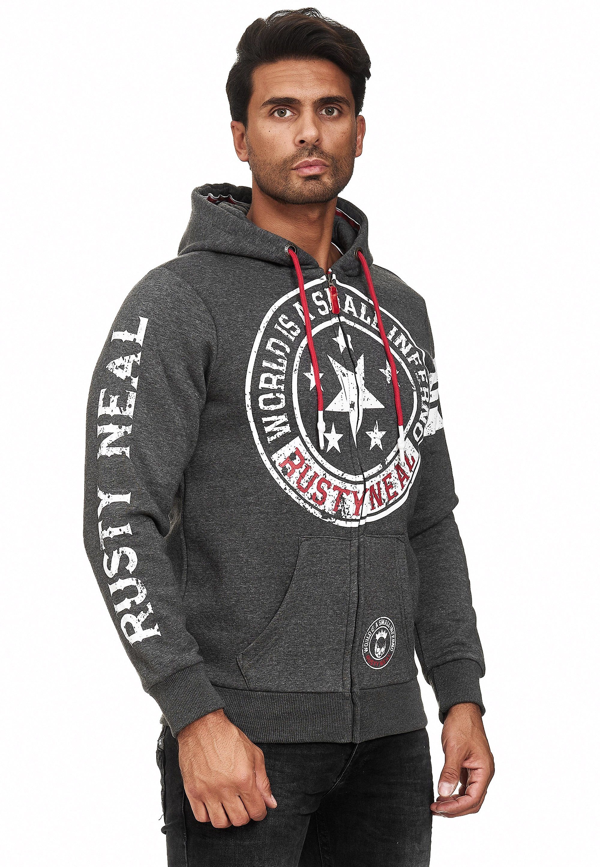 Rusty Neal Sweatjacke mit coolen Printmotiven