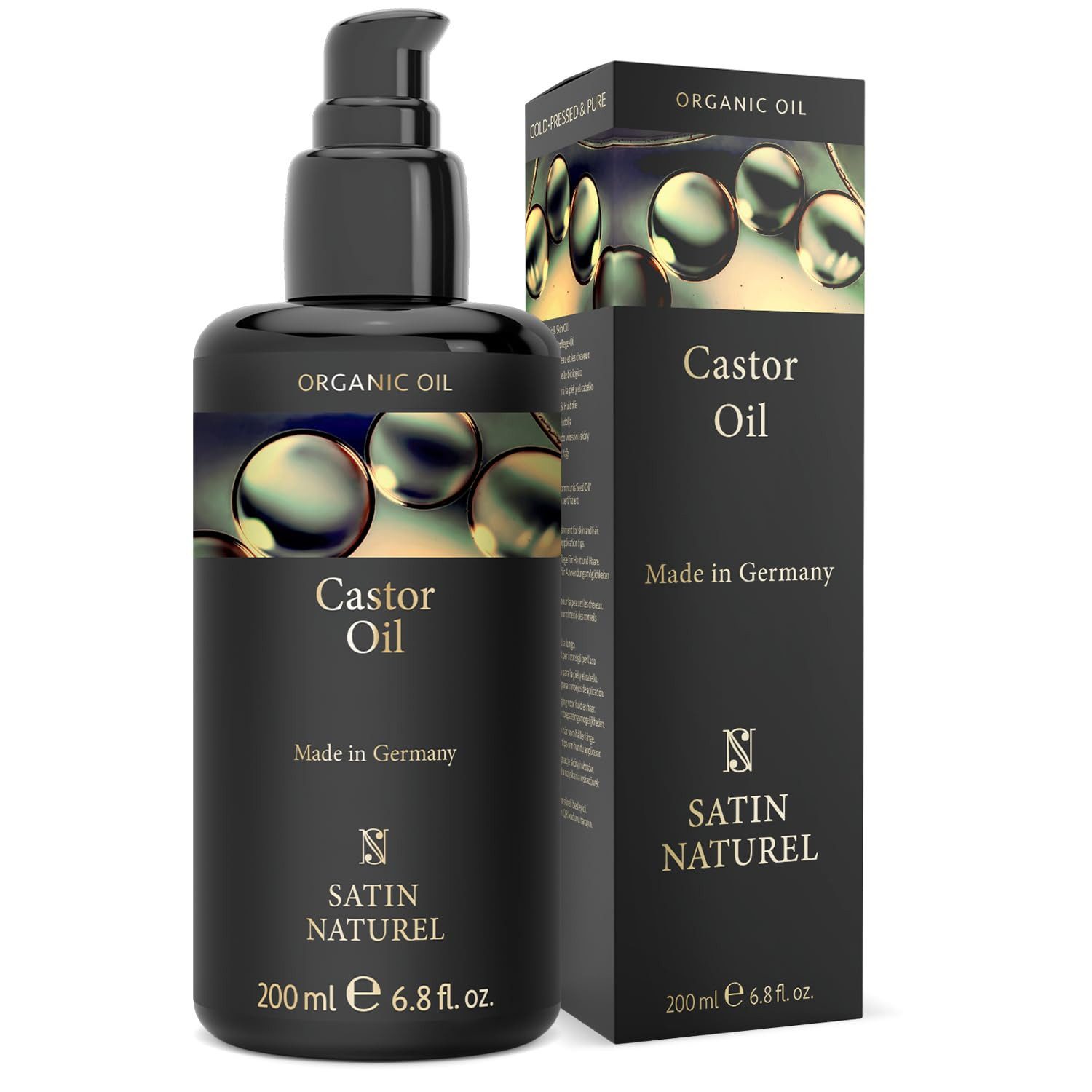Satin Naturel Haaröl Bio Rizinusöl - Castor Oil 200 ml, 1-tlg., Natürliche Inhaltsstoffe
