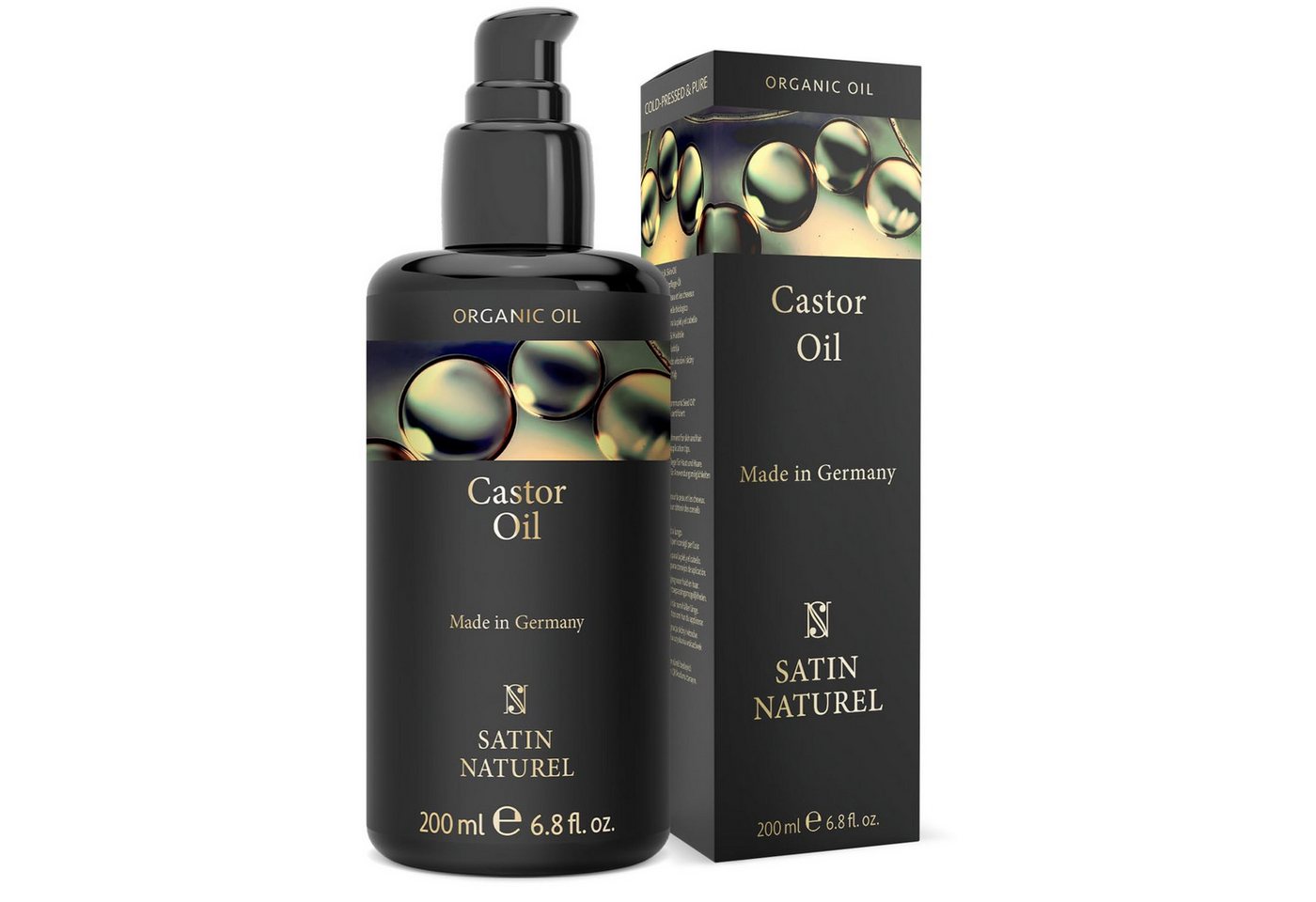 Satin Naturel Haaröl Bio Rizinusöl - Castor Oil 200 ml, 1-tlg., Natürliche Inhaltsstoffe