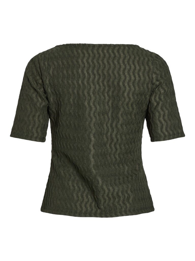 Vila Kurzarmbluse VIROMILA BOATNECK 2/4 TOP Deep Depths