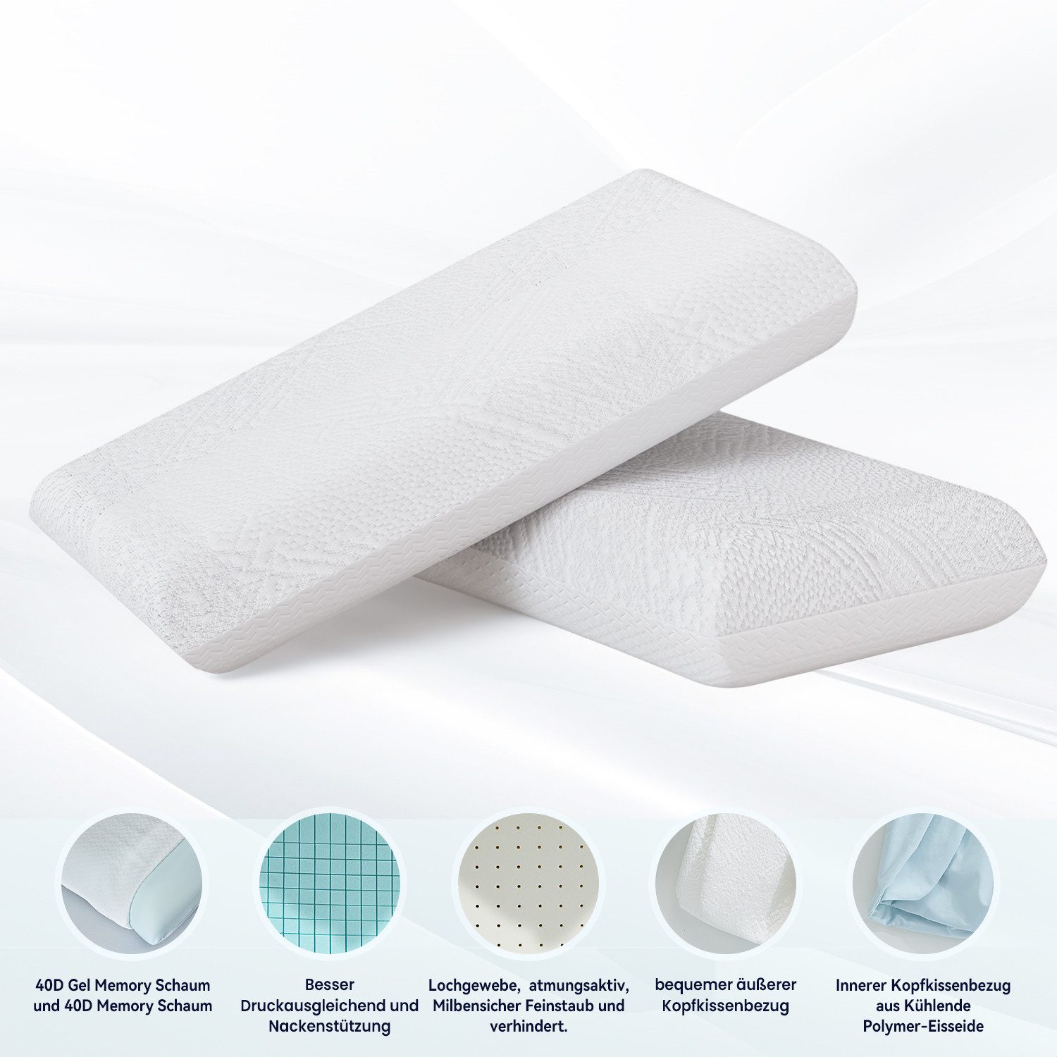 Elemuse Nackenstützkissen Sommer Kühlend Kopfkissen Gelschaumkopfkissen, günstig online kaufen