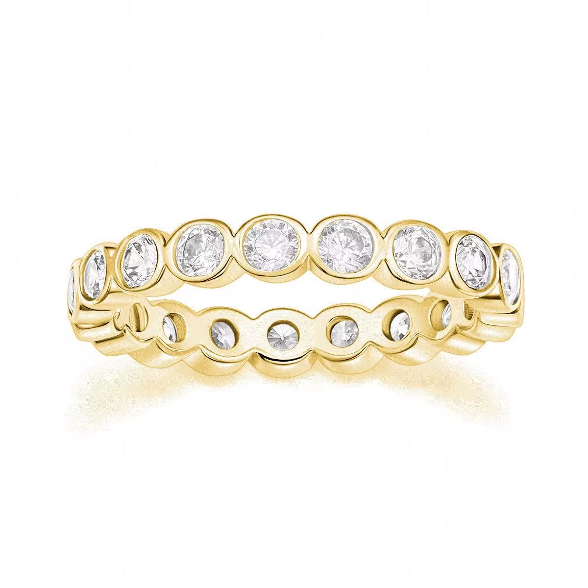 ROUGEMONT Memoirering Funkelnder Zirkonia Ring Damen -Eternity Ring Gold/Roségold/Silber