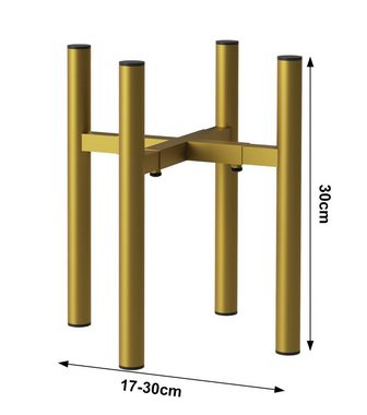 DanDiBo Blumenständer Verstellbarer Pflanzenständer Gold Metall 30 cm Blumenständer