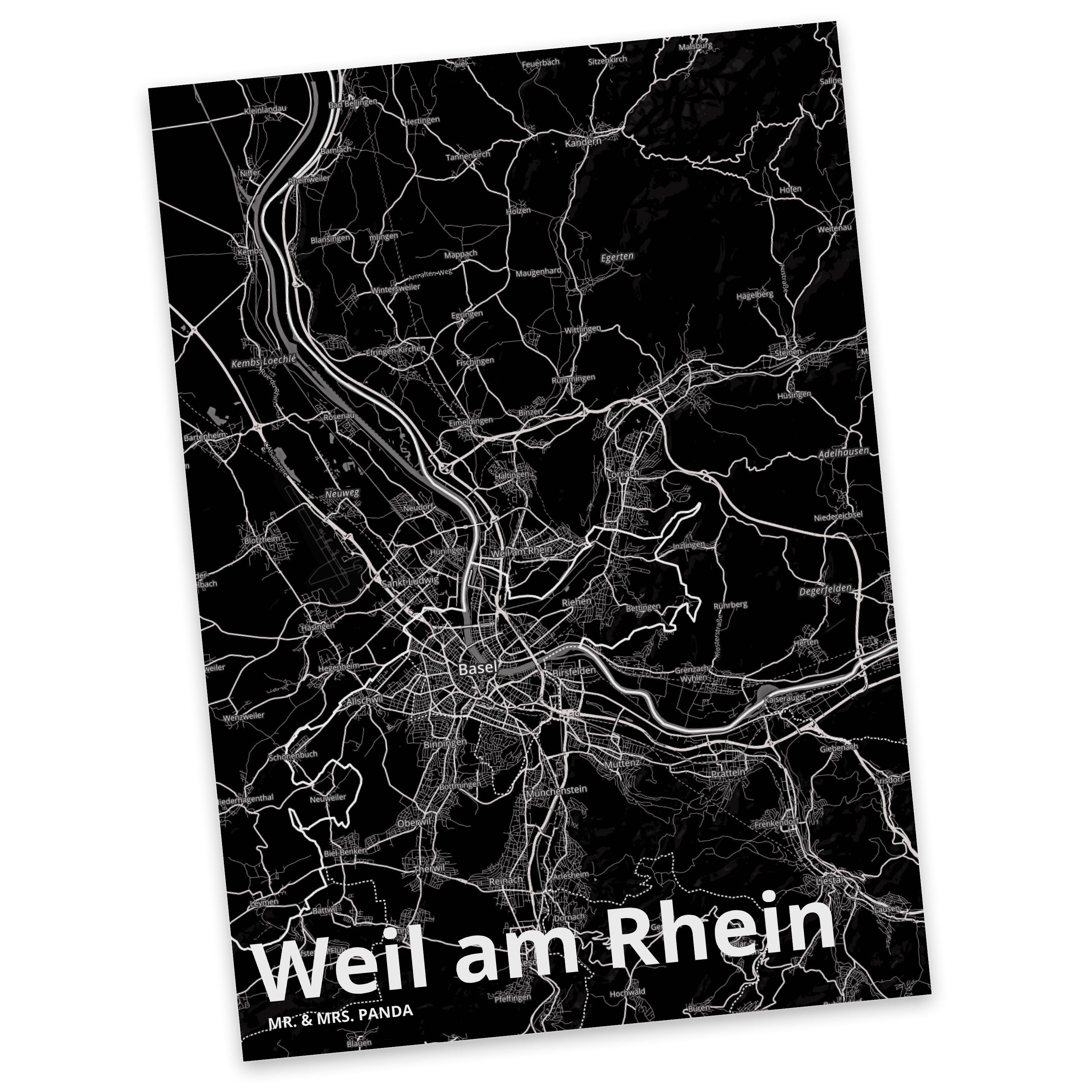 Rhein am Dankeskarte, Stad Panda Mrs. Dorf, Weil & Postkarte Ort, Geschenk, - Mr. Ansichtskarte,