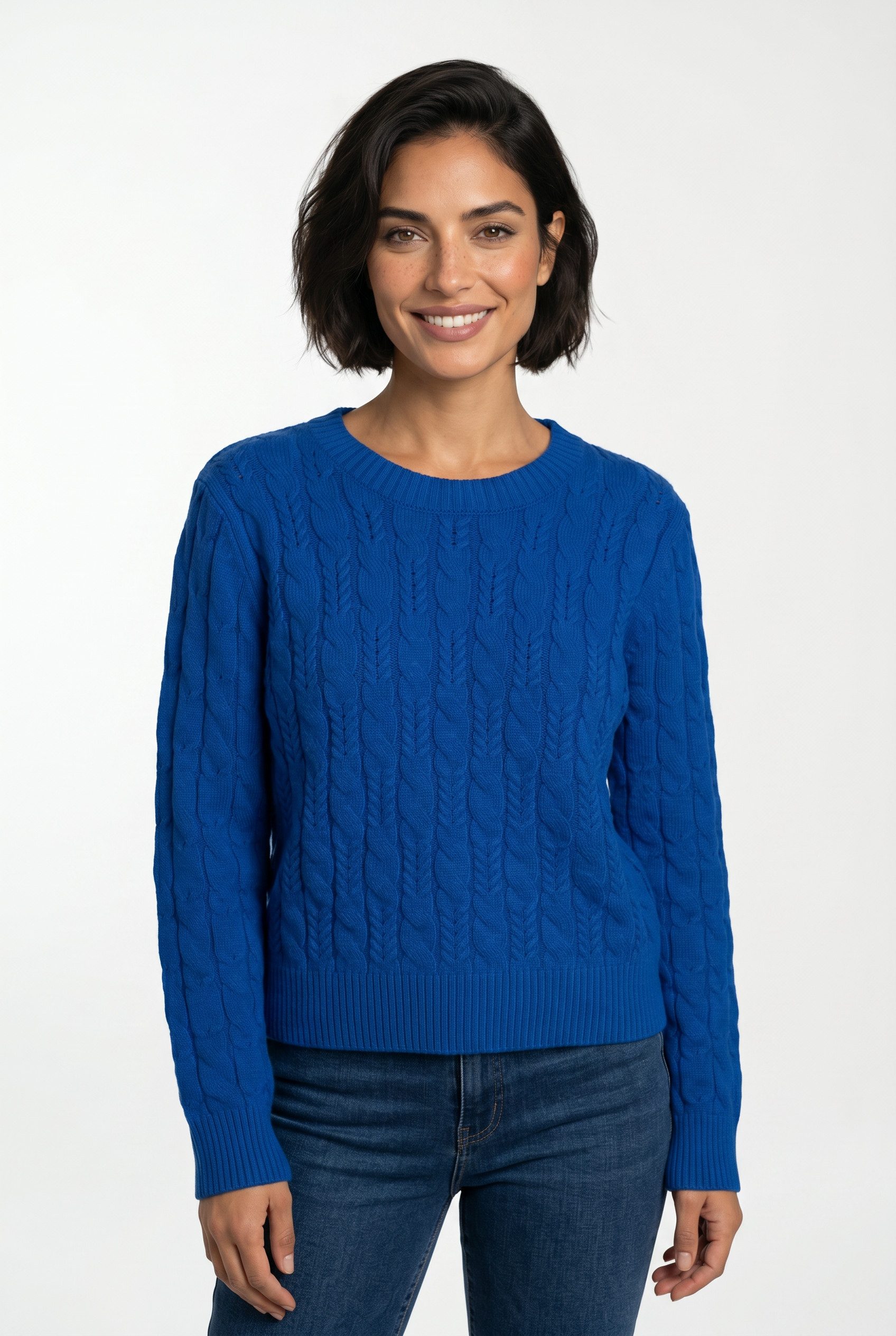 Vero Moda Strickpullover VMARIES LS O-NECK CABLE PULLOVER BF mit Zopfstrickmuster