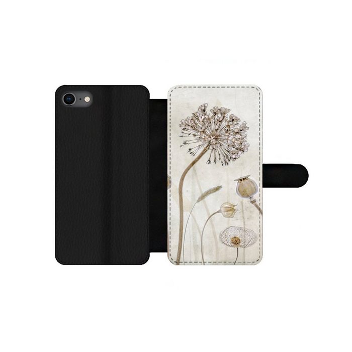 MuchoWow Handyhülle Blumen - Aquarell - Stilleben - Braun - Vintage Handyhülle Telefonhülle Apple iPhone SE (2020)