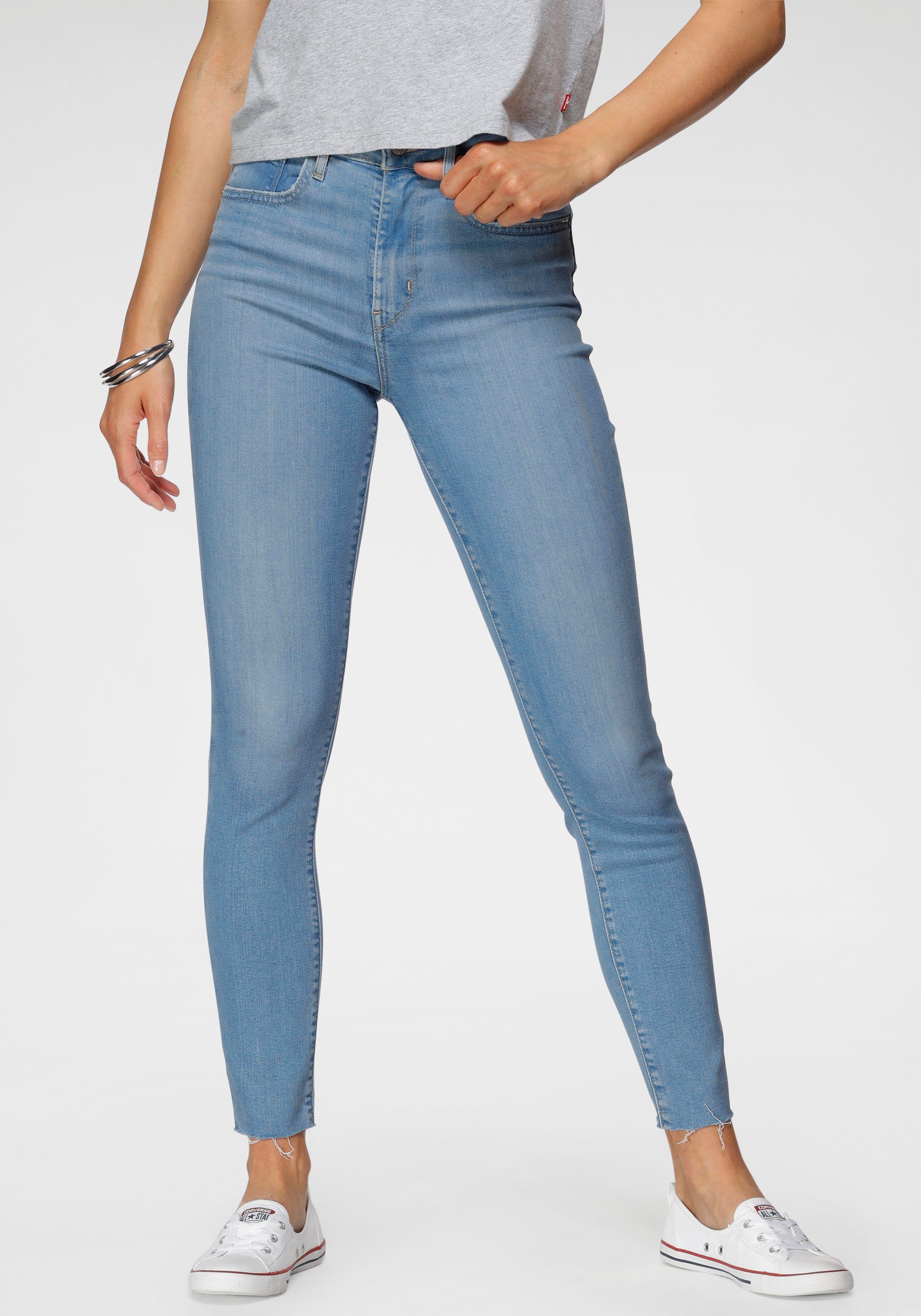 Damen Jeans Levi's® Skinny-fit-Jeans 721 High Rise mit offenem Saum