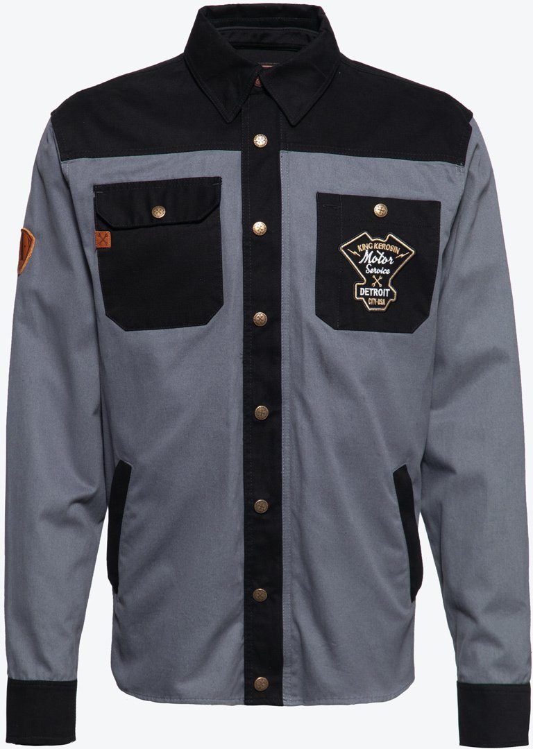 King Kerosin Outdoorhemd Motor Service Speedshop Workwear Hemd