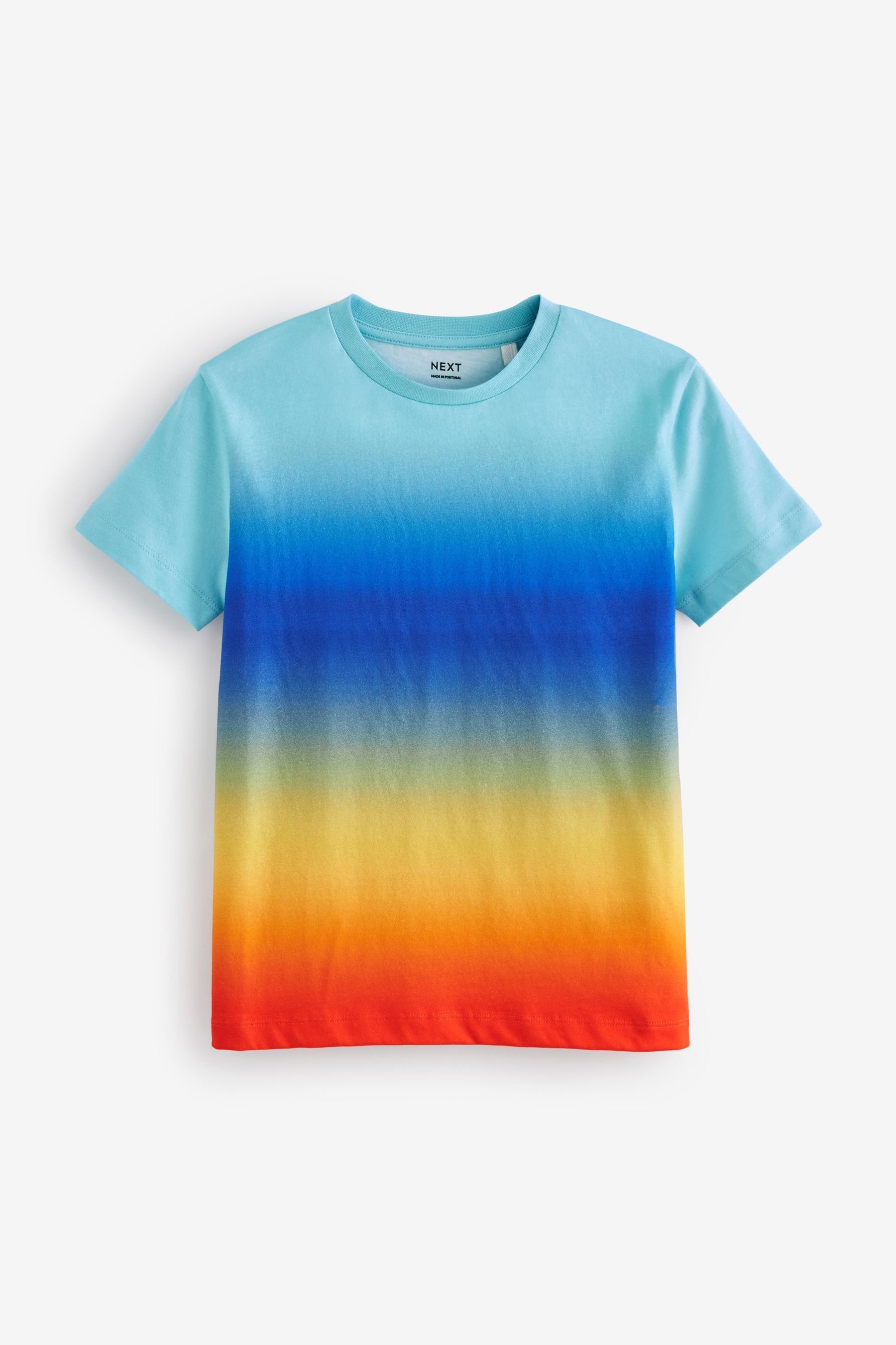 Next T-Shirt Kurzarm-T-Shirt mit durchgehendem Print (1-tlg) Rainbow Ombre