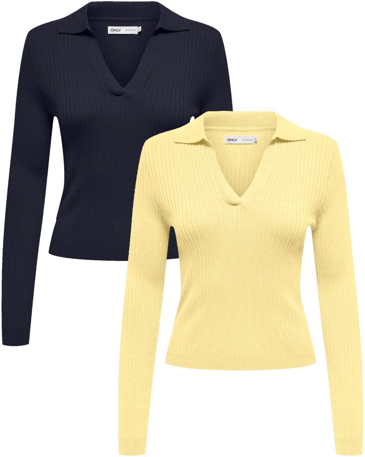 ONLY Polokragenpullover (Spar-Set, 2er-Pack) Damen Strickpullover mit klass günstig online kaufen