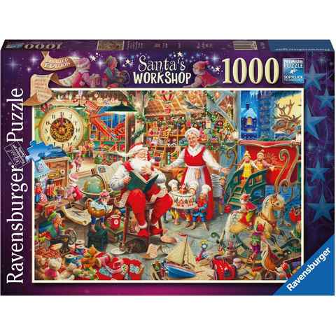 Ravensburger Puzzle Santa's Workshop, 1000 Puzzleteile, Made in Germany; FSC®- schützt Wald - weltweit