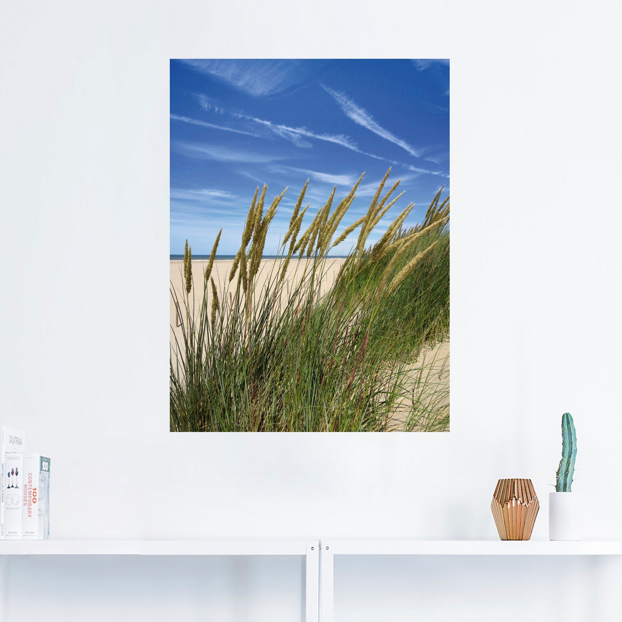oder Alubild, in Strand Blühendes Artland Wandaufkleber Leinwandbild, Strandgras, Wandbild versch. Größen (1 als St), Poster