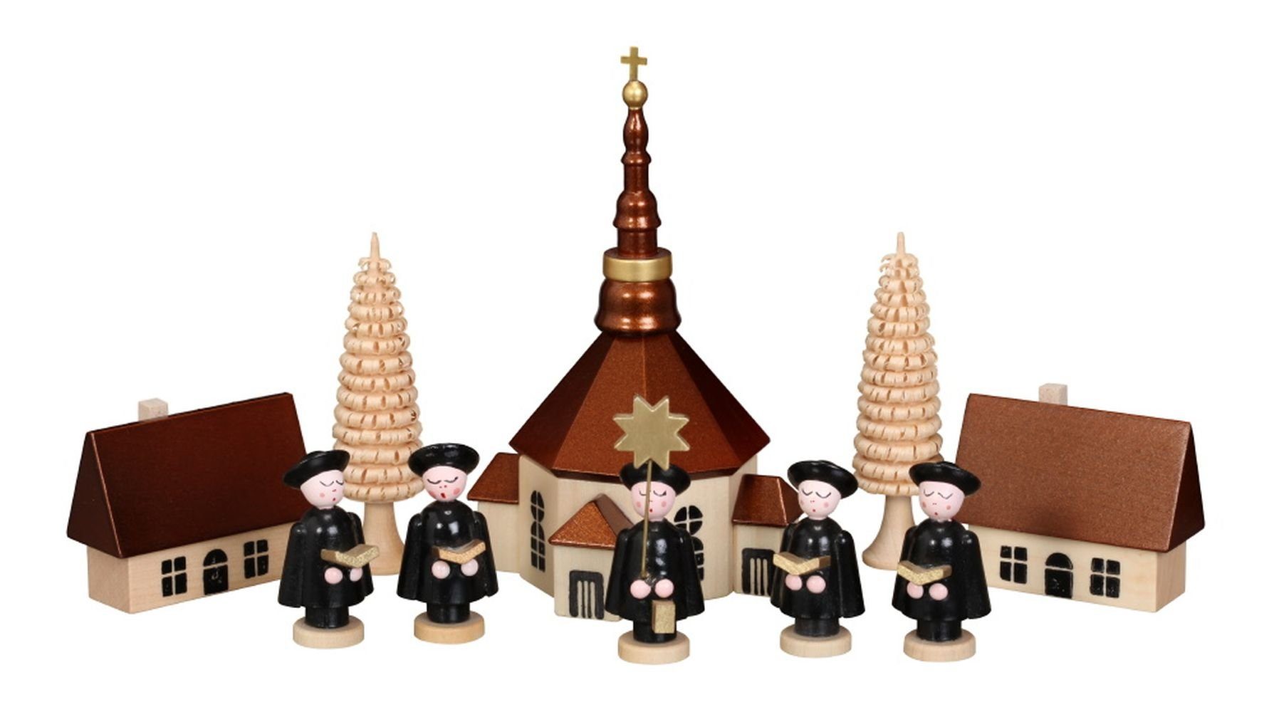 Weihnachtsfigur Weihnachtsfiguren Seiffener Kirche mit Kurrende günstig online kaufen
