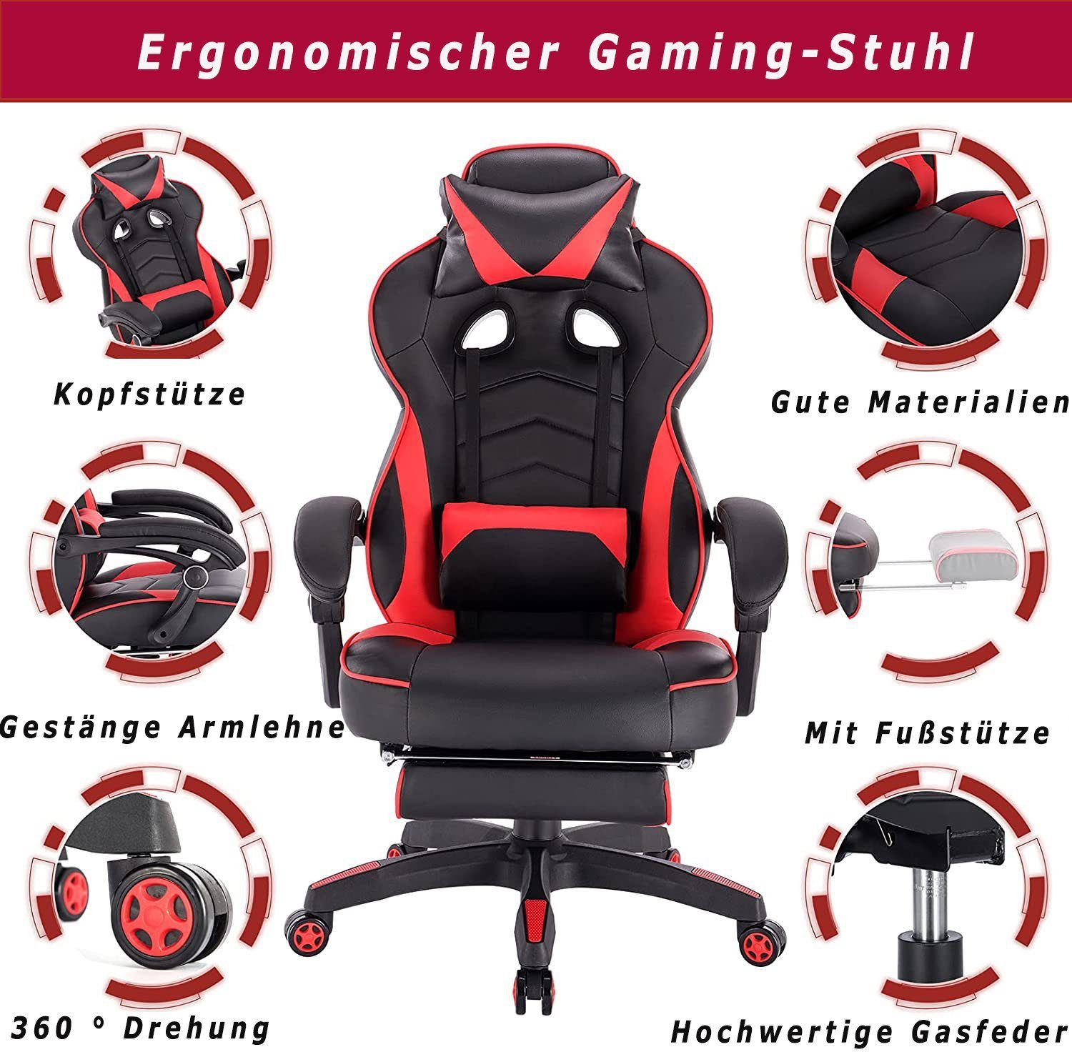 Woltu Gaming-Stuhl (1 St), mit Kopfstütze, günstig online kaufen