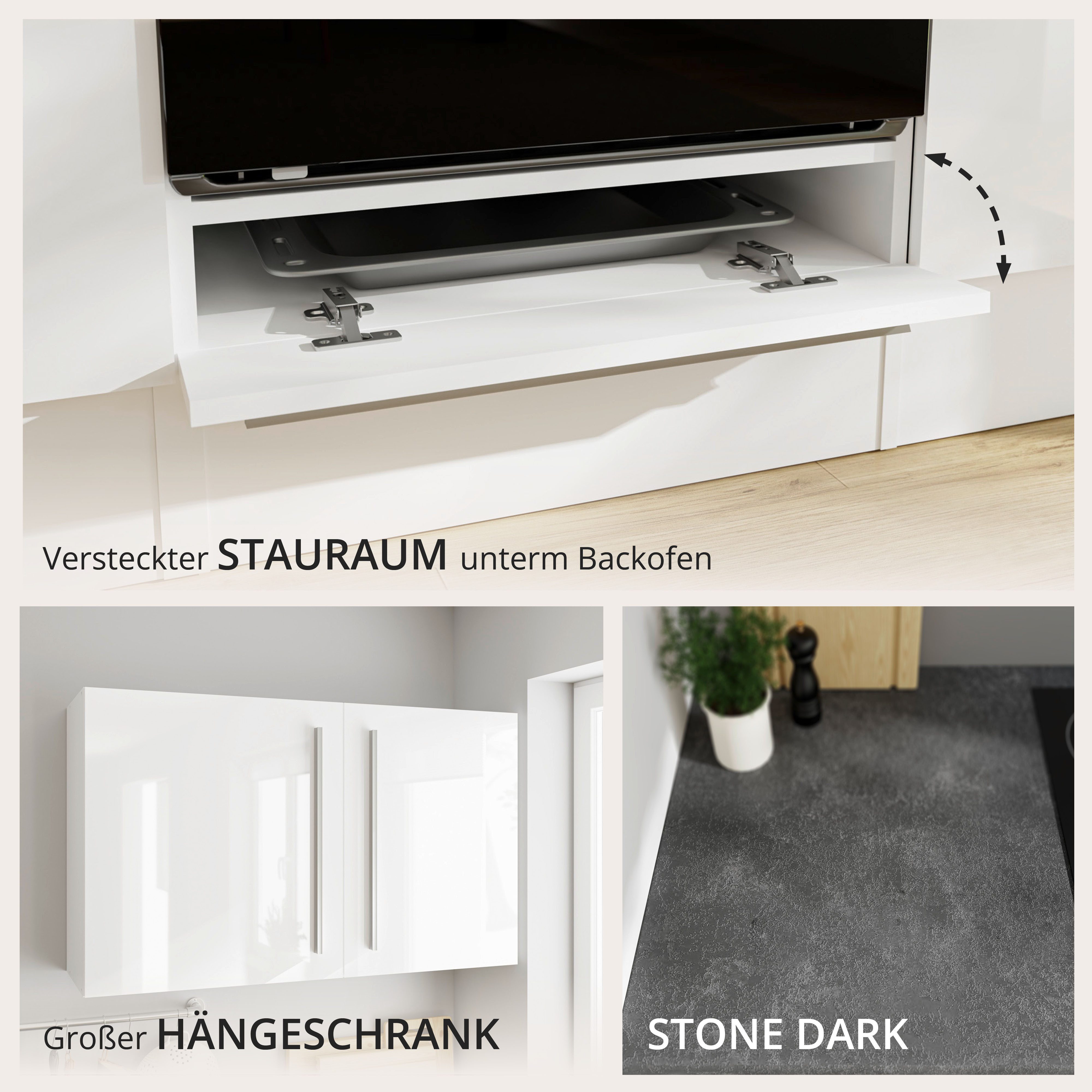BASIC by Balculina Küchenzeile Jazz, Breite 310 cm, wahlweise mit E-Geräten