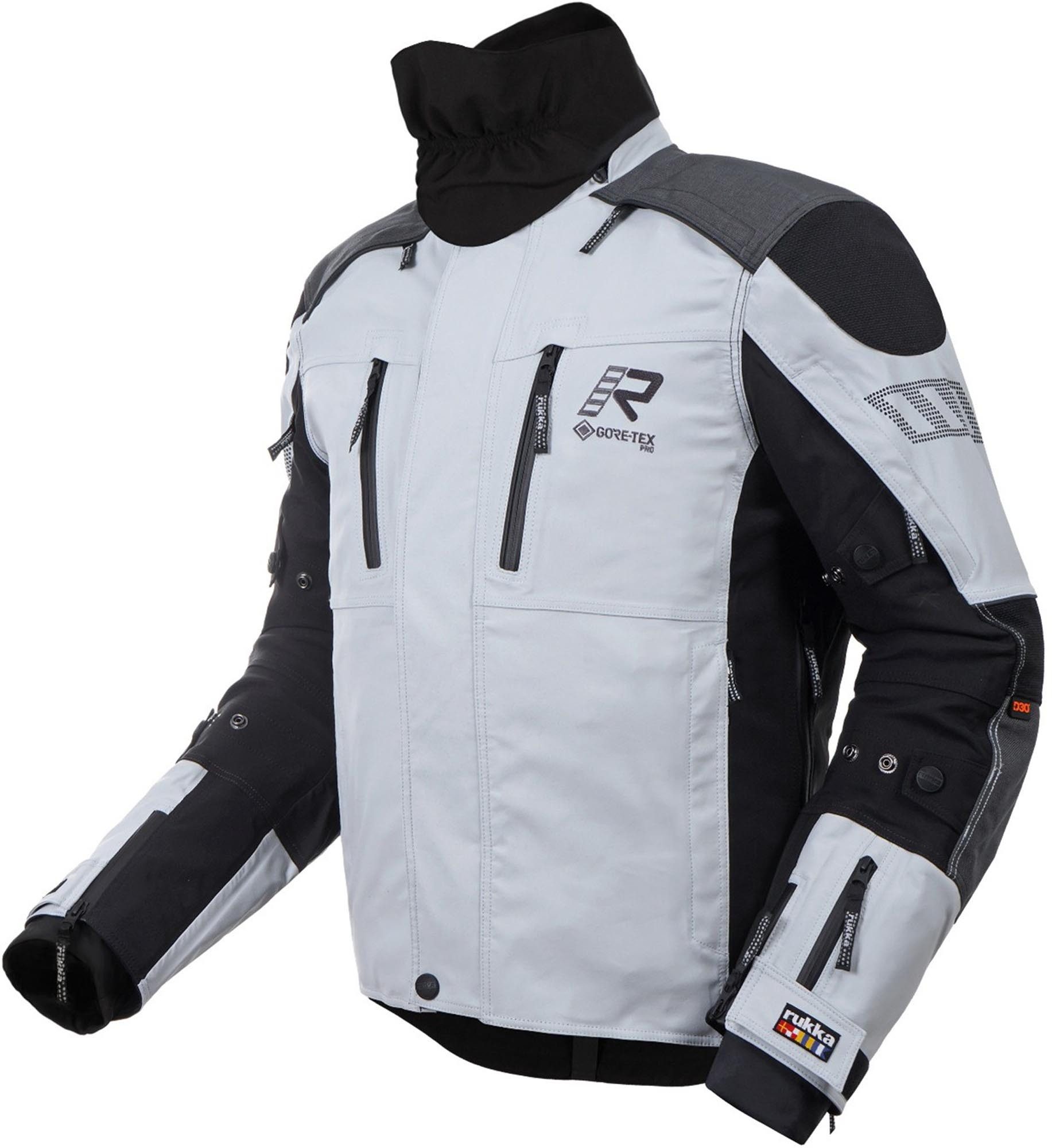 Rukka Motorradjacke Flexo-R wasserdichte Motorrad Textiljacke 3-Lagen-Laminat,Rückenprotektor enthalten,Brustprotektor enthalte