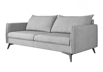 S-Style Möbel 3-Sitzer Modernes Sofa Azalea mit Schwarz Metall Füßen, mit Wellenfederung