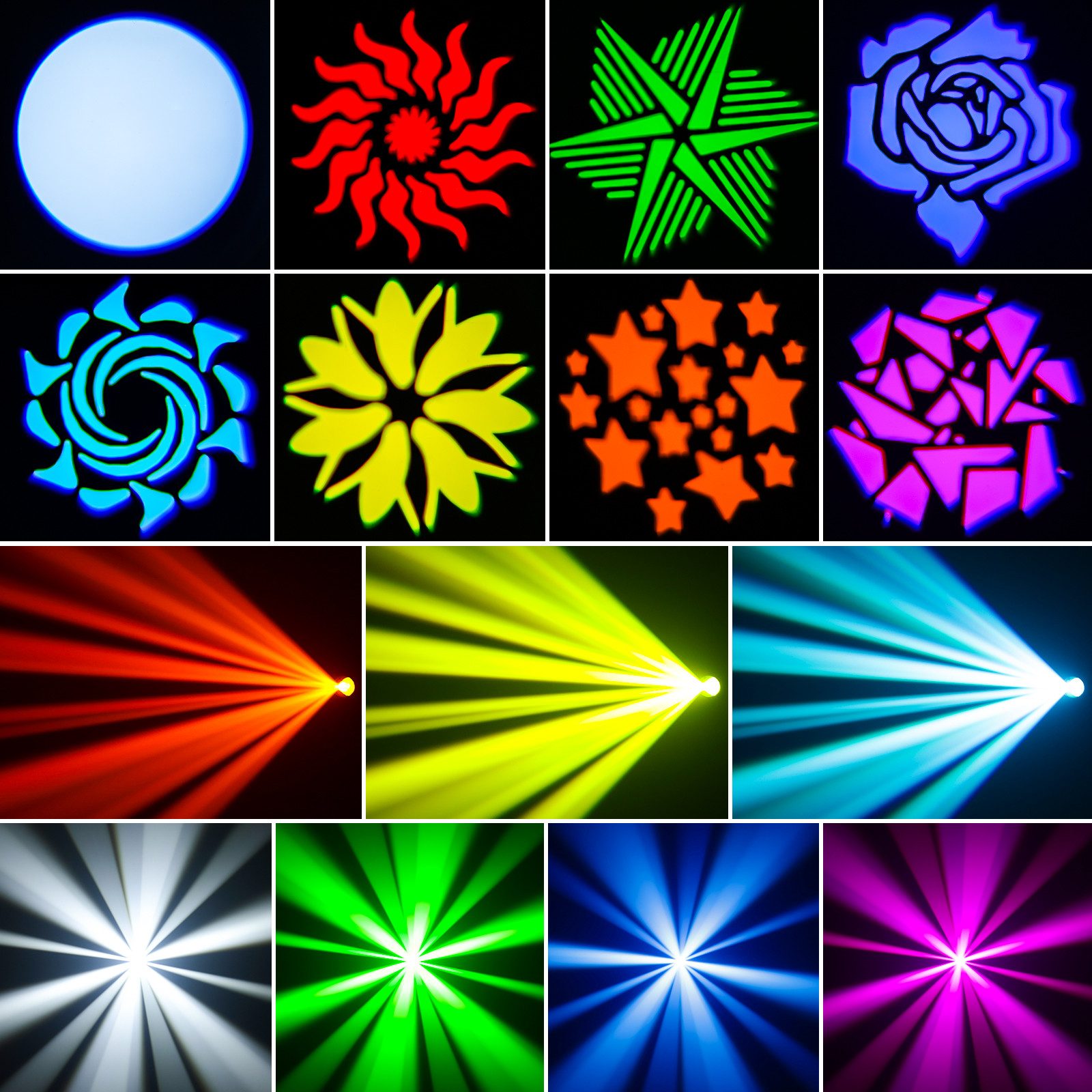 ZonQoonz Discolicht 120W Gobo Moving Head Licht, Fernbedienung & DMX für Disco DJ Party – Bild 5 von 5