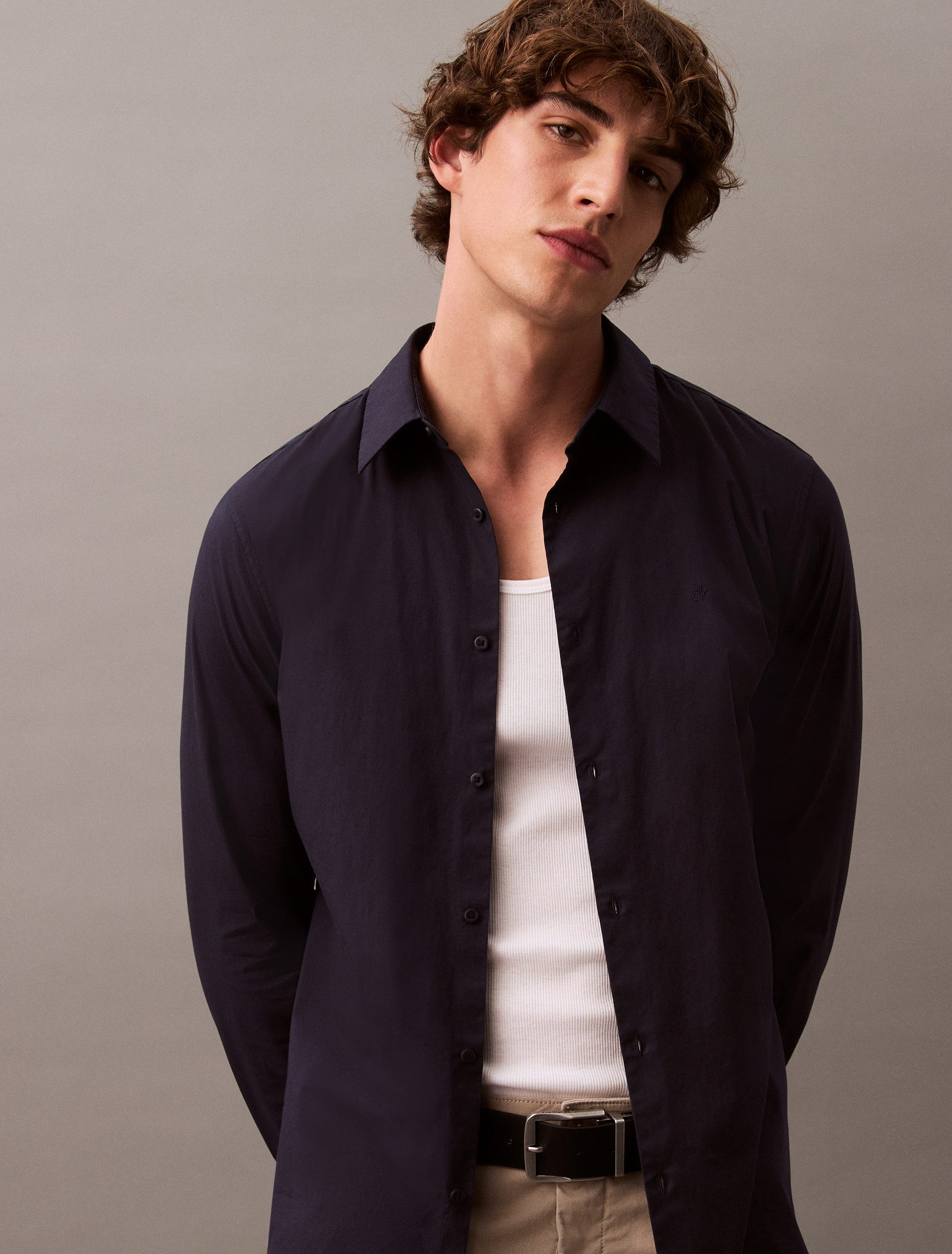 Calvin Klein Langarmhemd LS SOLID STRETCH günstig online kaufen