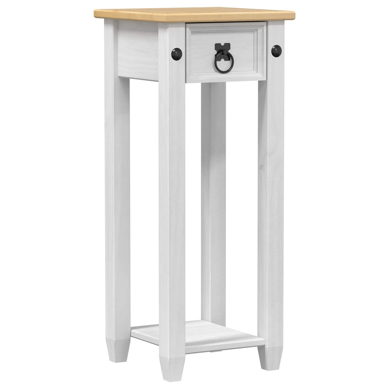 vidaXL Blumenständer Pflanzenständer Weiß 30 x 30 x 73 cm Massives Kiefernholz (1 St)