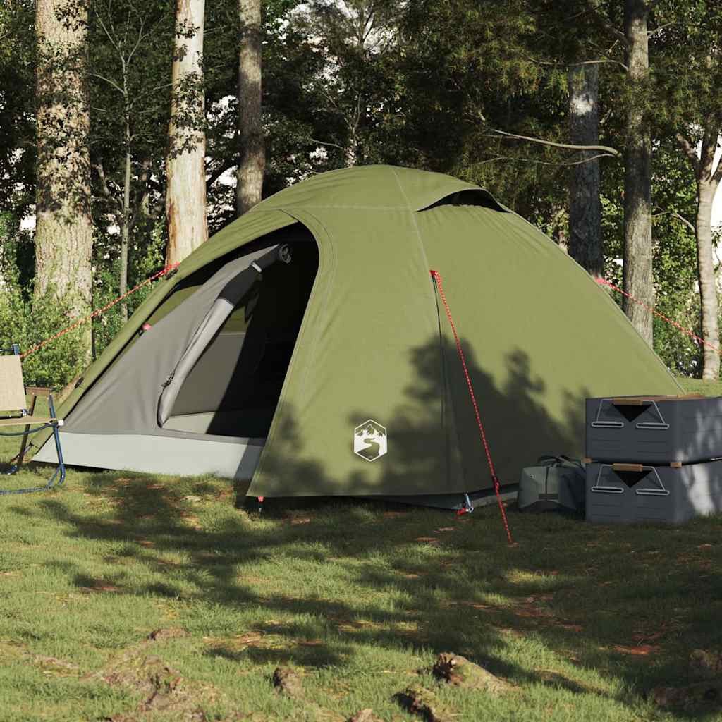 vidaXL Kuppelzelt Kuppel-Campingzelt 4 Personen Olivgrün Wasserdicht, (1 tlg)