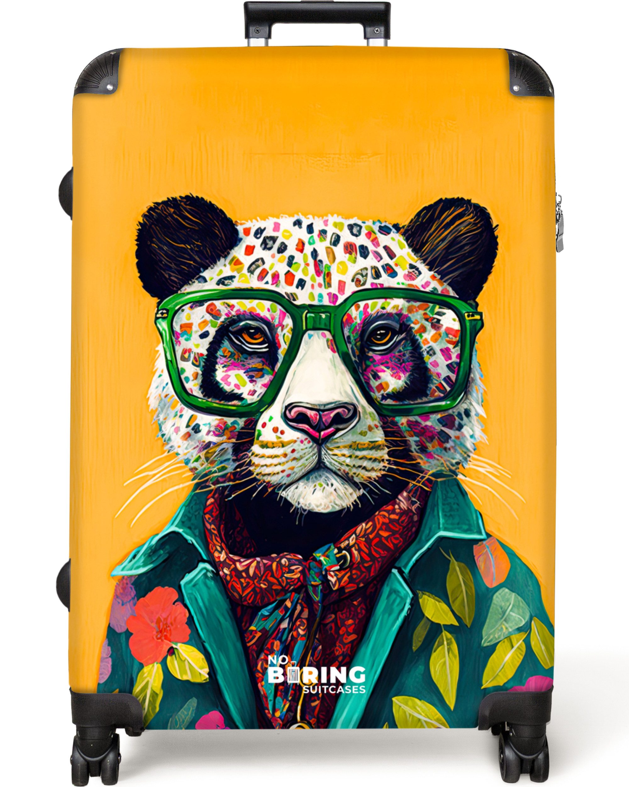 Hartschalen-Trolley Panda - Brille - Hippie 77 cm - 98 L