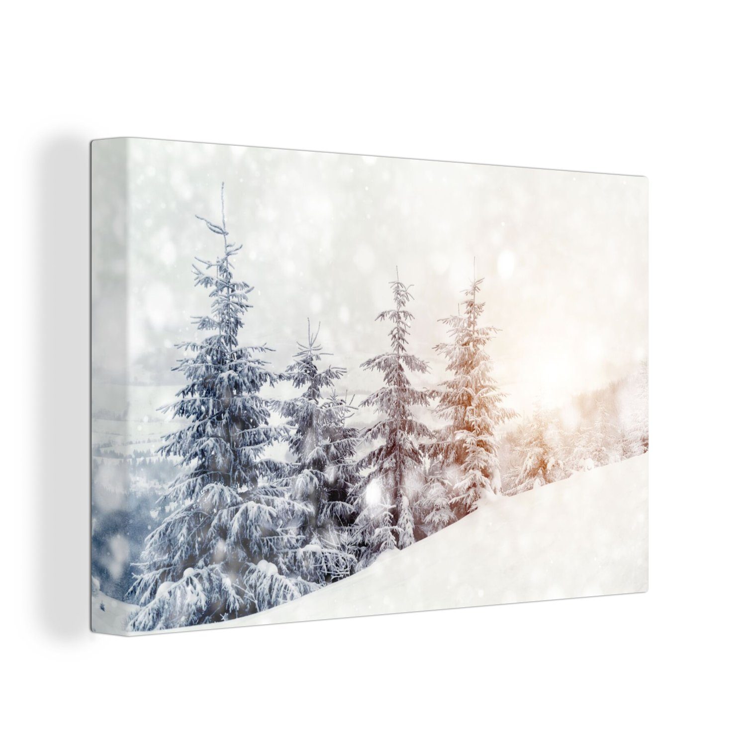 OneMillionCanvasses® Leinwandbild Baum - Schnee - Winter, Fotodruck (1 St), günstig online kaufen