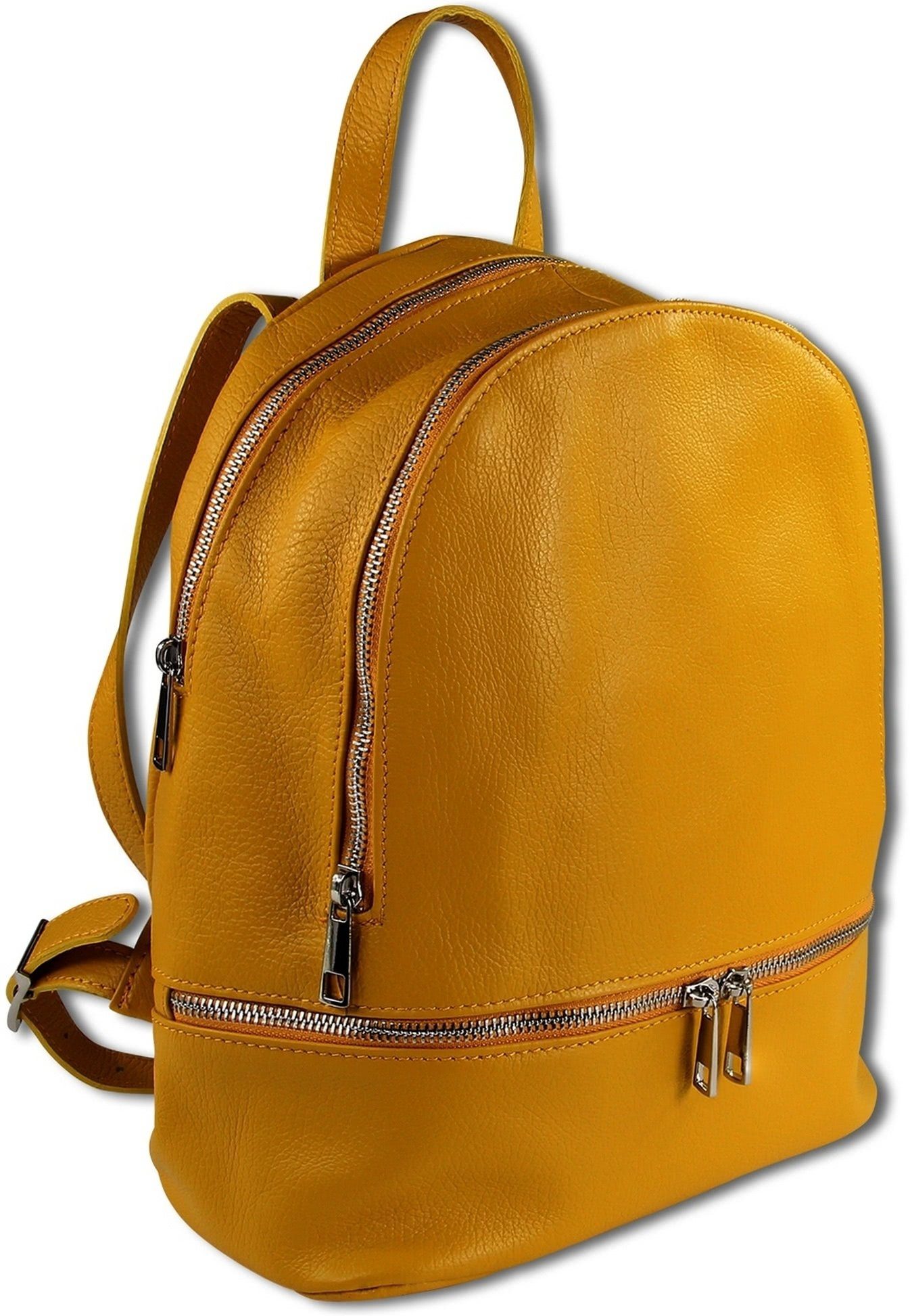 Toscanto Cityrucksack Toscanto Cityrucksack Freizeit (Cityrucksack), Damen Tasche Echtes Leder gelb, Made-In Italy