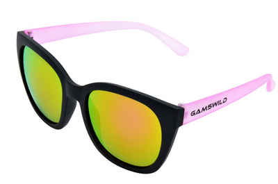 Gamswild Sonnenbrille UV400 GAMSKIDS Jugendbrille 8-18 Jahre Kinderbrille Mädchen Damen kids Modell WJ7517 in blau, pink, grau, halbtransparenter Rahmen