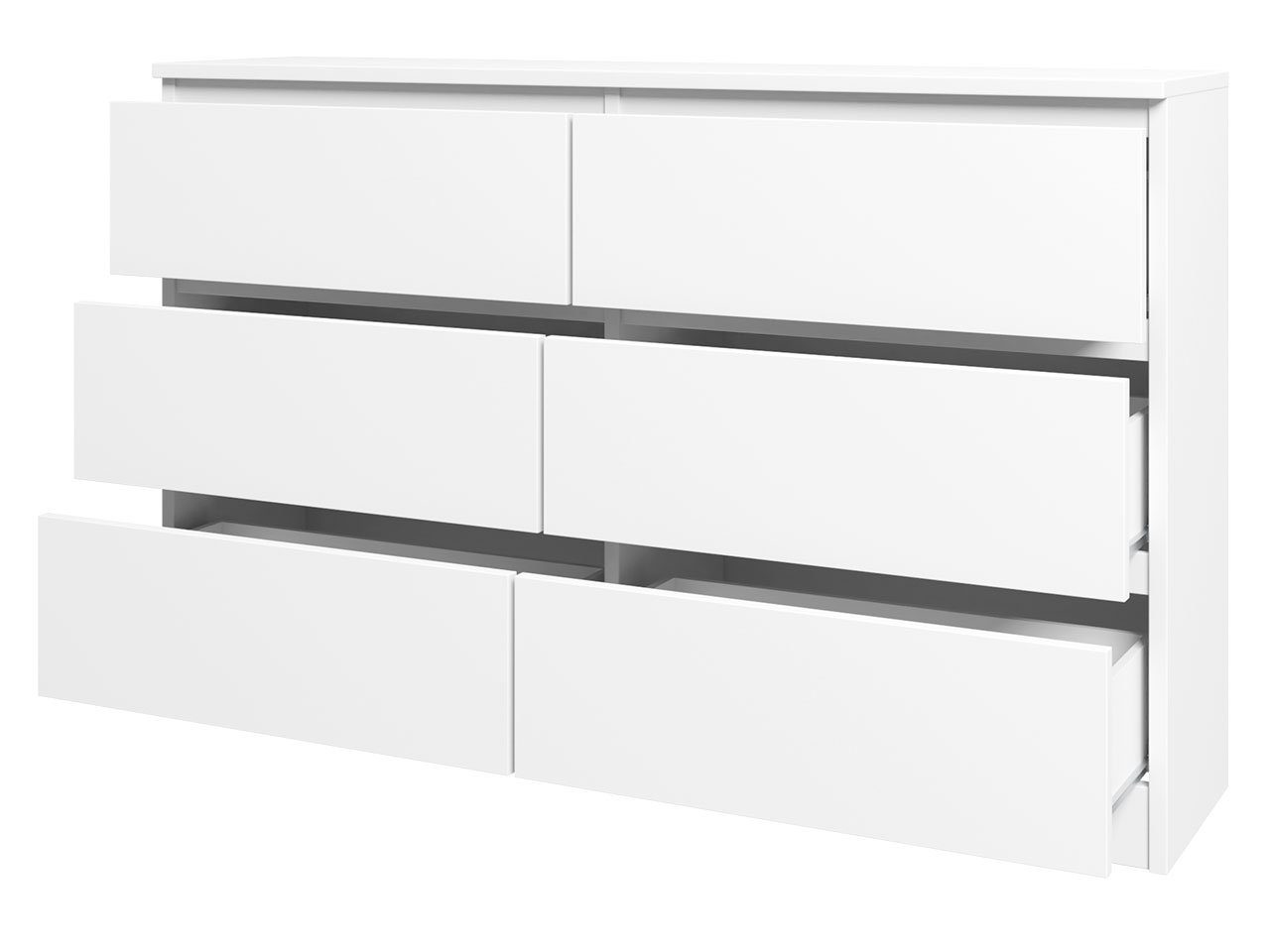 MIRJAN24 Kommode Malwa M6 120 (mit 6 Schubladen), grifflose Öffnungssystem, geräumiger Schubladen