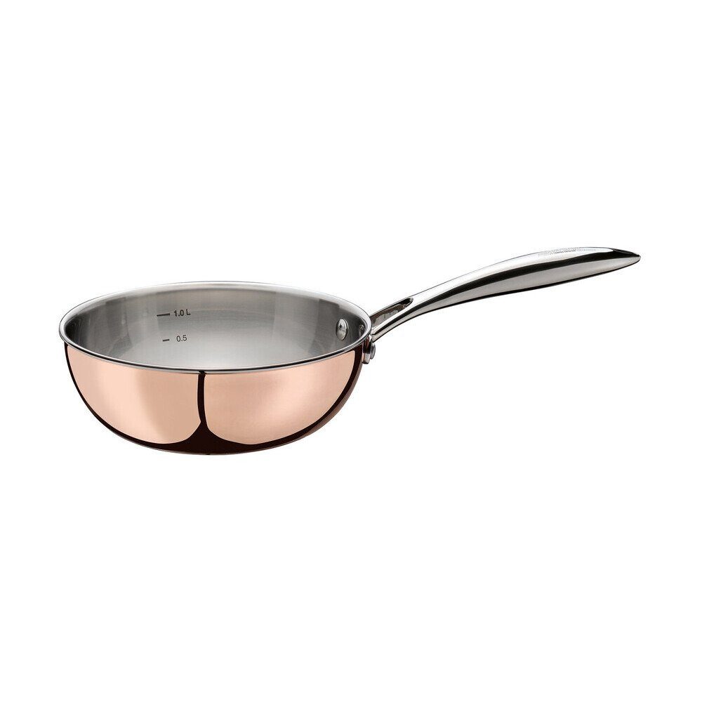Spring Sauteuse Sauteuse 20cm o.D. Culinox, Aluminium, Edelstahl, Kupfer, 2l, Edelstahl mit Aluminiumkern, nicht spülmaschinengeeignet