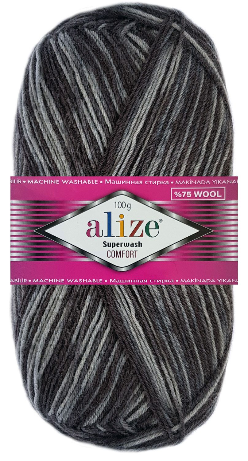 Ilkadim 100 Gramm Alize Sockenwolle Superwash Comfort Color 4fädig Häkelwolle