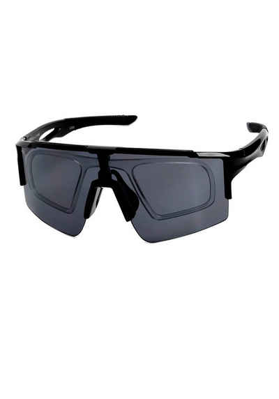 F2 Sonnenbrille Trendige Sportbrille inkl. Clip zur Verglasung, Halbrand