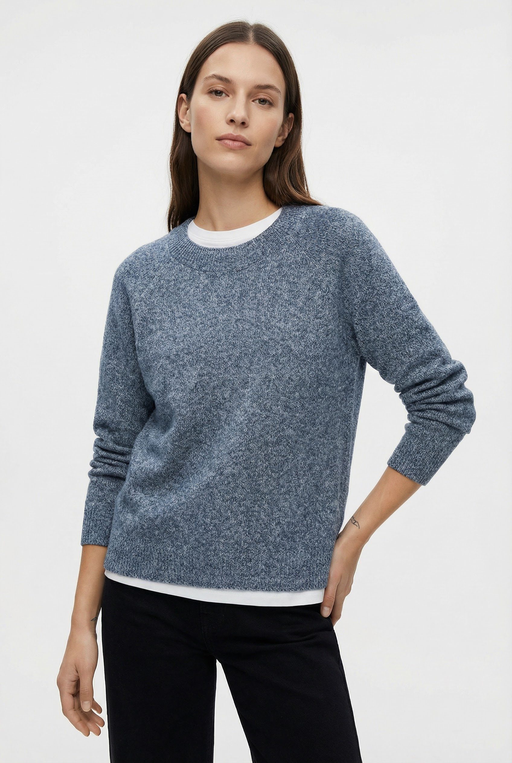 Vero Moda Rundhalspullover VMDOFFY LS O-NECK BLOUSE GA NOOS Materialmix, re günstig online kaufen