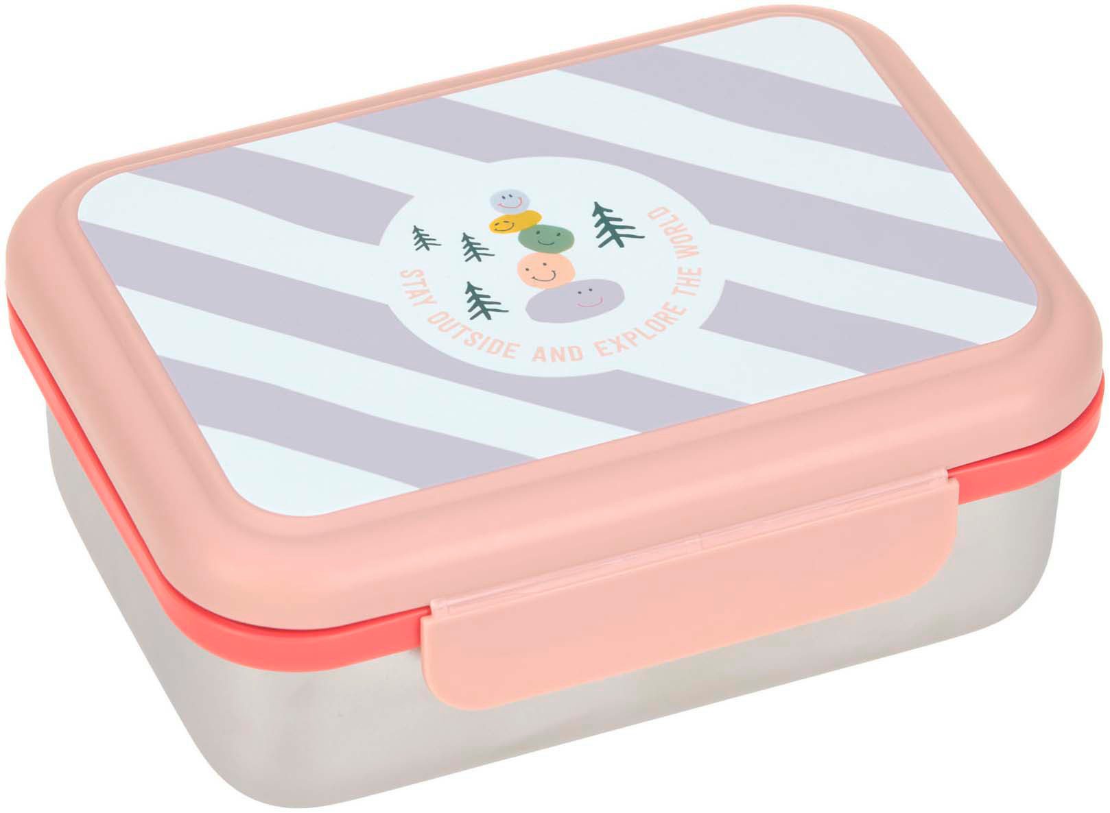 LÄSSIG Lunchbox Sunny Explorer Stainless Steel rosa, Edelstahl, Polyprophylen (PP), Silikon, (1-tlg)